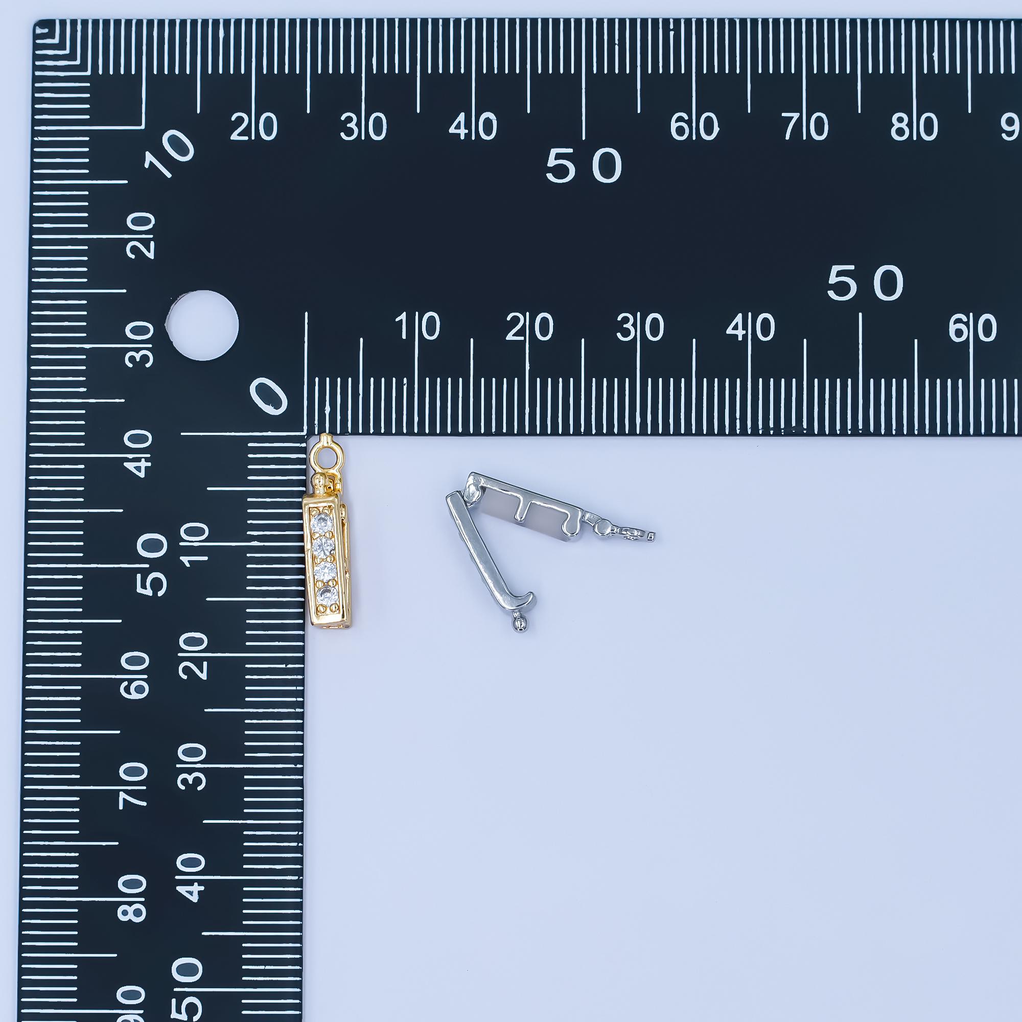 3D Silver Cloth Pin 18mm Gold Filled Cz Laundry Sewing Charms