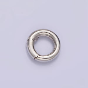 Mini 10mm sterling silver round push clasp, 925 silver ring hinged clasp, round clasp enhancer, spring gate clasp, holder clasp sl-374