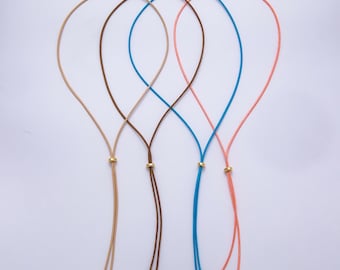 Collar de paracord con nudo de piel sintética de colores para suministro de collares de cordón / WA-4304