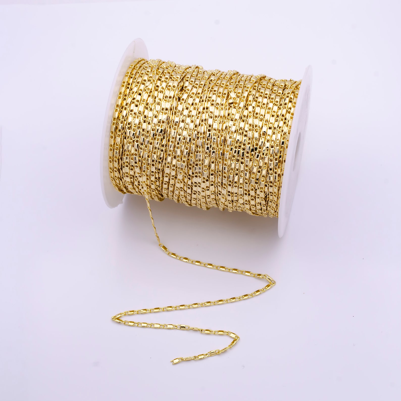 24K Gold Filled Unfinished Minimalistic Unique Flat Link Chain - Etsy