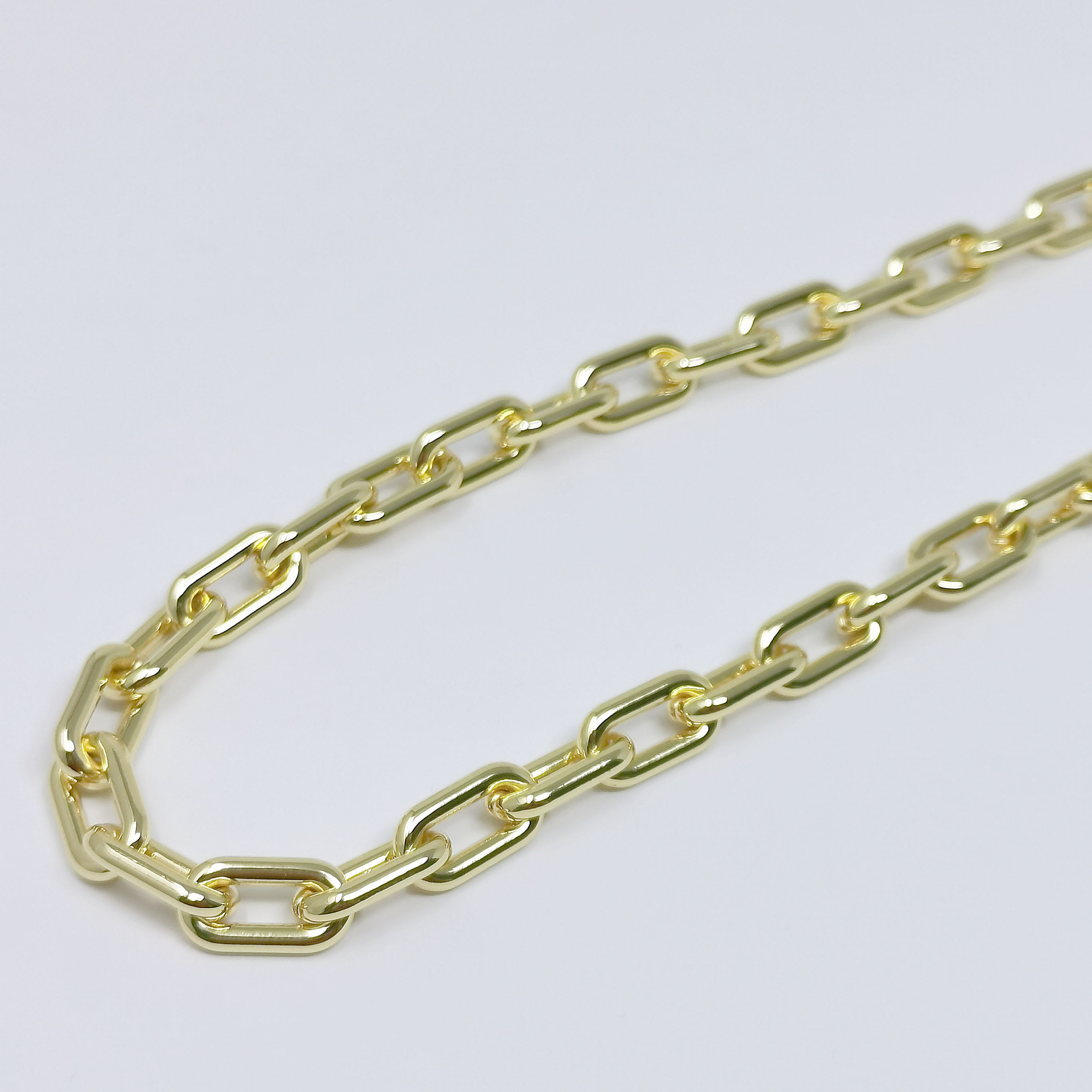 Thick Rolo Cable Link Elongated 24K 