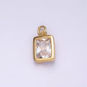 24k gold filled clear cz baguette bezel add-on charm | ac874