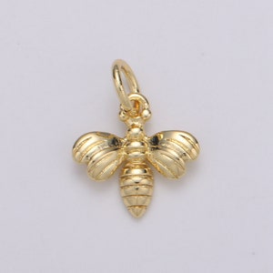 1pc 24k Gold  Bee Pendant Charm, Insect Bug Pendant Charm,  Animal Pendant, For DIY Jewelry
