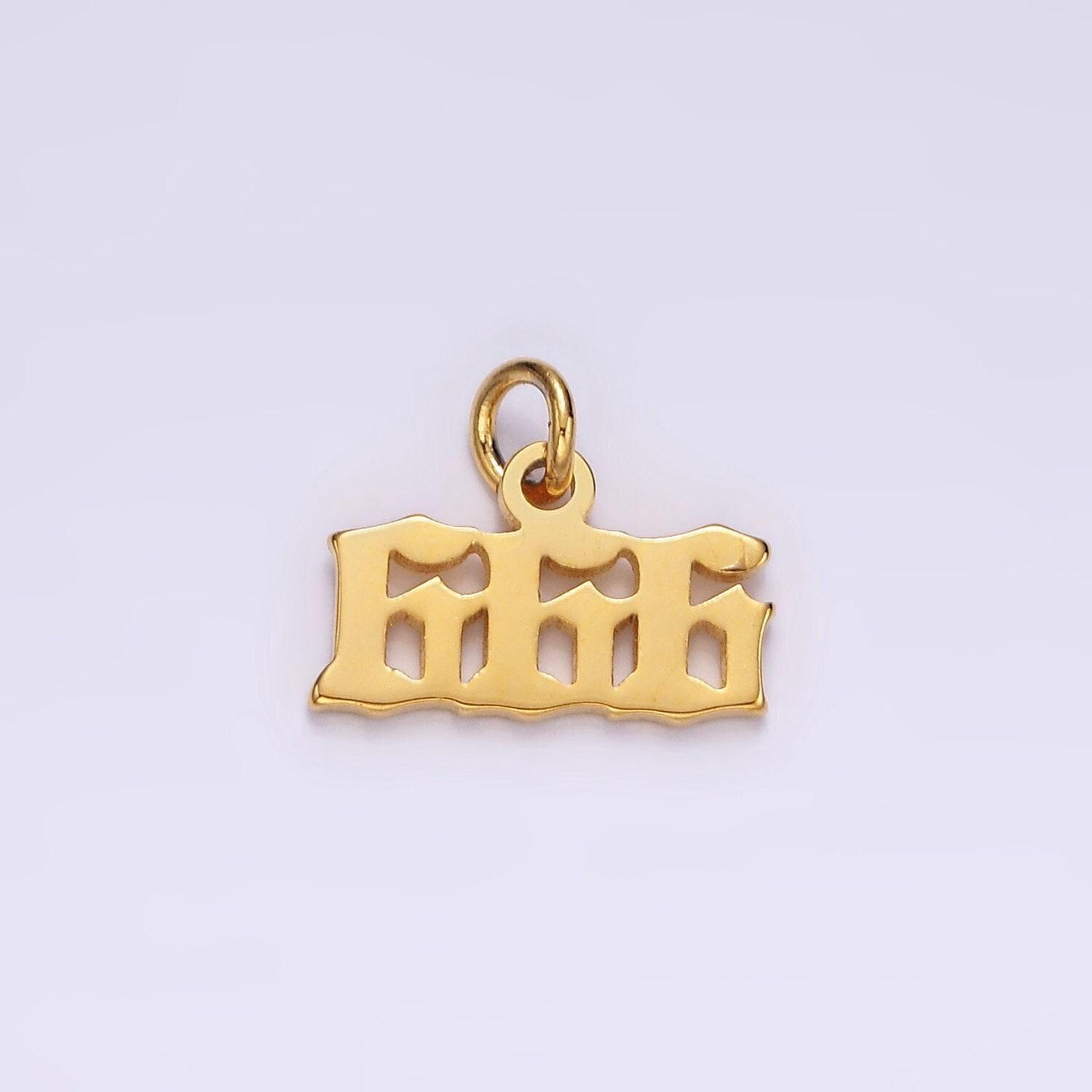 Tiny Angel Number Tag Charm Gold Dainty Lucky Number Pendant