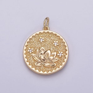 新しい花のコレクション ゴールドのヒイラギの花、桜、蓮のチャーム 18k ゴールド張りのメダリオン ネックレス ブレスレット用