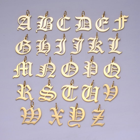 Gold Filled Charm Personalized Gothic 