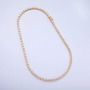 Oval Cubic Zirconia Tennis Necklace , Diamond Necklace , 14K Gold Filled Tennis Necklace, Gift for her WA-3023