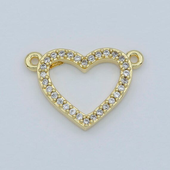 Pavé heart bracelet clear cz sale