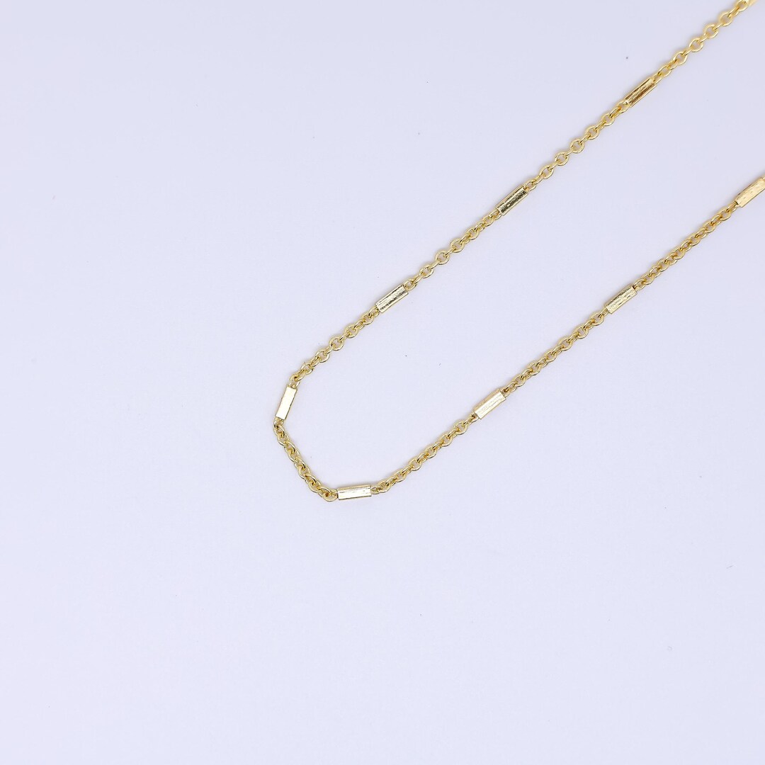 24k Gold Filled Tube Chain DIY Bar Chain Wholesale Stick Cable Link ...