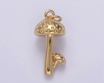 Dainty Mushroom Pendant 14K Gold Filled | DIY Fashion Jewelry Charm Add on Necklace Bracelet Earring | N-749