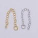 1pack (8) or (10) Gold  Extender with Pendulum Charm,Cuban link  Extender Chain is 3.1mmx2.5 inches, open link unsoldered L-127, L-128 