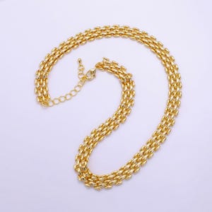Layer gold panther chain necklace 16 inch long layering necklace statement necklace in 14k gold filled jewelry gift for her wa2473