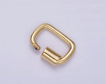 24k gold filled 14mm carabiner rectangular jewelry findings supply | z578