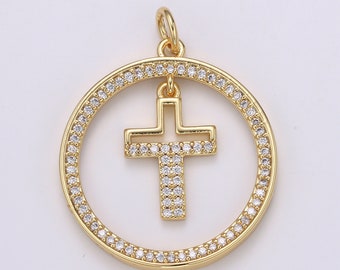 Circle Cross Pendant - Etsy Australia