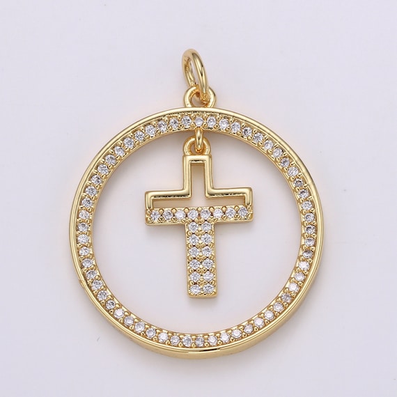 Round Charm Micro Pave Cz Circle 