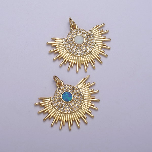 Opal Gold Sun charm, Sunbeam charm Sunshine, Sunburst, Sun Pendant, Bohemian Jewelry Inspired N-252 / N-253