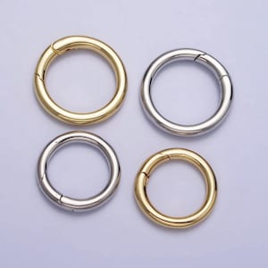 Dainty push gate ring 14k gold filled clasp charm holder spring closure chain connector pendant enhancer bail for jewelry making supply z137