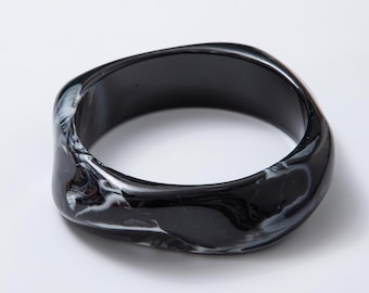 Color Chunky Resin Cuff Bracelet Wide Bangle Irregular Acrylic