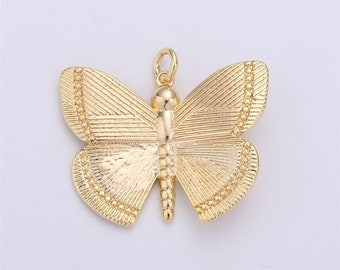 14k Gold Filled Butterfly Pendant Mariposa Butterfly Charms for Bracelet, Earring, Necklace Component for Jewelry Making Supply