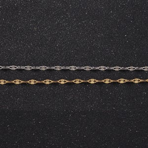 Dainty stainless steel sunburst cable link 2.3mm unfinished textured jewelry making lead nickel free tarnish resistant | roll-1350 roll-1351