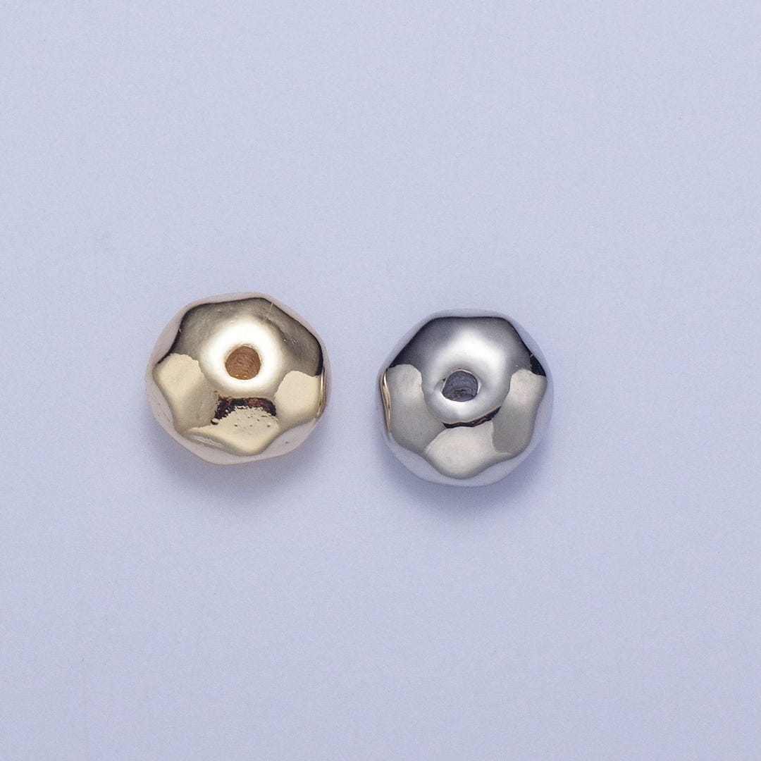 20pcs/bag Tiny Round Dented Ball 6.1mm Bead Spacer, Gold Silver Plated ...