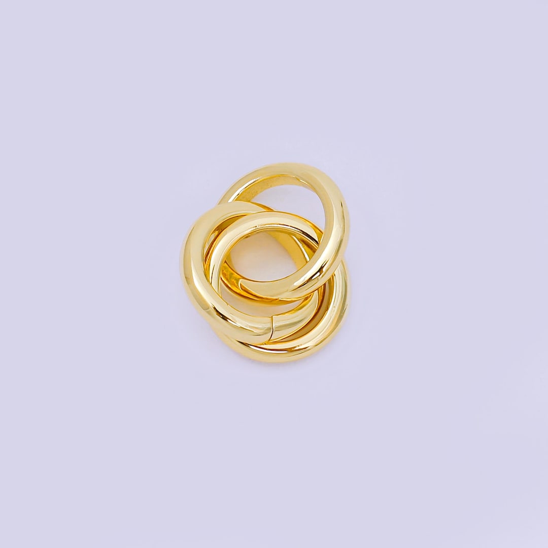 24K Gold Filled 12mm Triple Interlocking Jump Ring Findings | Z-1303 - Etsy