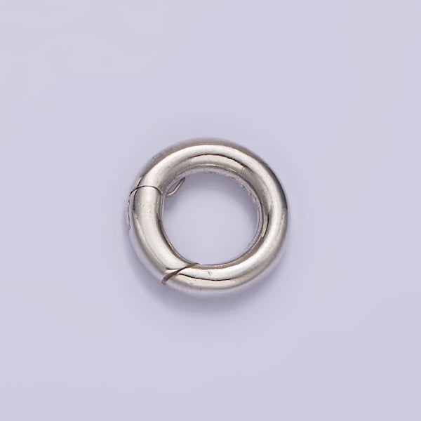 Mini fermoir à poussoir rond en argent sterling de 10 mm, fermoir à charnière en argent 925, rehausseur de fermoir rond, fermoir à ressort, fermoir de support SL-374