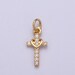 Small Cross Charm Pendant 16K Gold Filled CZ Micro Pave Small Cross ...
