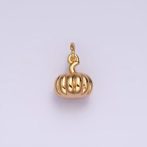 18K Gold Filled 9mm Pumpkin Fruit Puffed Add-On Charm | N1760