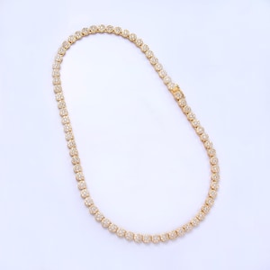 Round Cubic Zirconia Tennis Necklace CZ Diamond Necklace 14K Gold Filled Choker Necklace Gift for her WA-3030