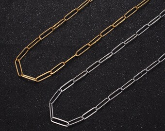 24K Gold Filled Double 20mm & 15mm Paperclip Link Unfinished Roll Bulk Chains For Jewelry Making | Roll-921, Roll-922