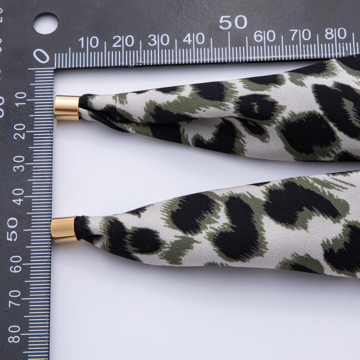 Leopard Print Handmade Scarf Necklace (5111) Leopard Silk Scarf Necklace & Opal Pendant – ETHICGOODS main image 4