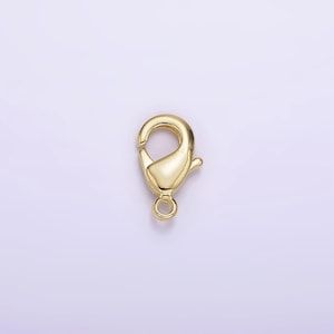 May include: Gold-toned metal lobster clasp for jewellery making. The clasp is a common type of closure for necklaces, bracelets, and other jewellery.