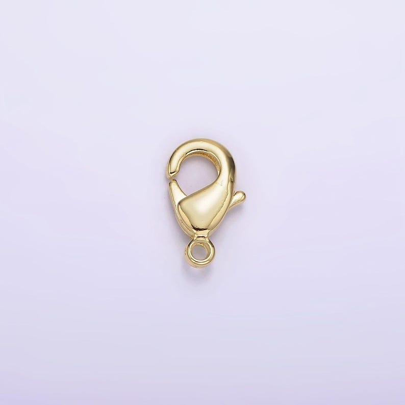 May include: Gold-toned metal lobster clasp for jewellery making. The clasp is a common type of closure for necklaces, bracelets, and other jewellery.