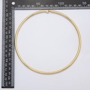 Minimalistiskt tjockt guldpläterat chokerhalsband starkt manschetthalsband för personliga charmpärlor smycken WA-4277 CHARMS-00750-752 bild 4