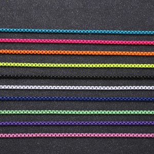 Black, navy blue, lime green color fancy enamel link rolo cable chain by yard, square link chain by yard, width 2.6mm,roll-338,339,340