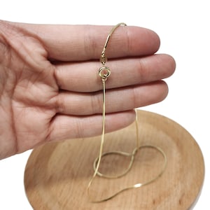 Dainty gold snake herringbone chain 1mm 18, 20 inch necklace wa-1747 wa-1748
