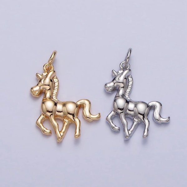 Mini Horse Charm Gold Animal Wildlife Charm for Necklace Bracelet in Gold & Silver | AC193 AC194