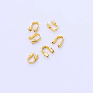 Gold filled wire guardian 5.5mm with 1mm hole gold filled wire guards cord end for griffin silk, findings for knotted necklace z1035