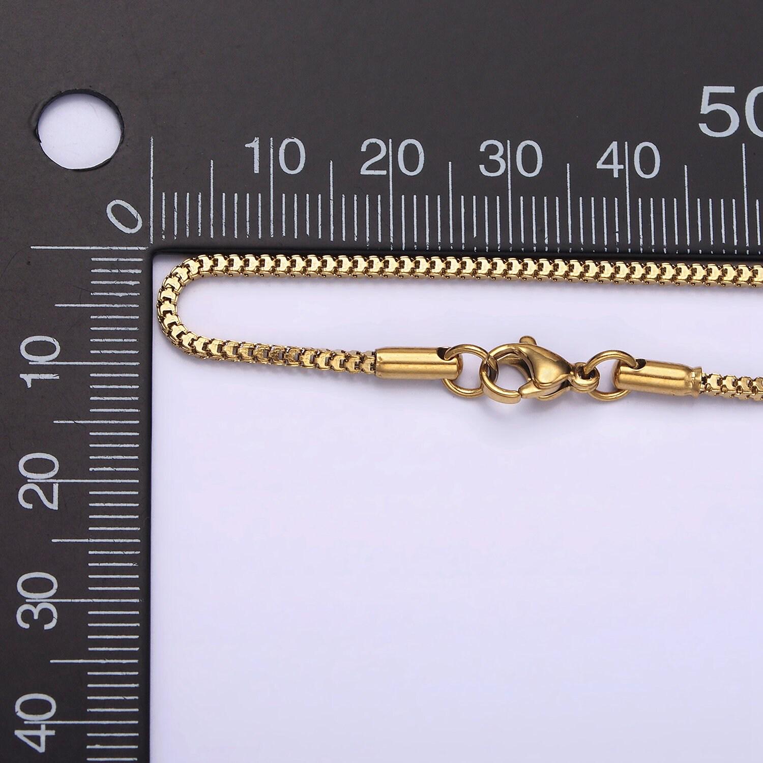 Stainless Steel 1.5mm Dainty Box Chain 18 Inch Layering Necklace | Wa ...