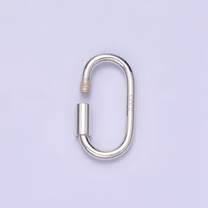Zierliche schlanke ovale Karabiner aus 925er Sterlingsilber zierlicher Schraubenverschluss für die Schmuckherstellung sl-487