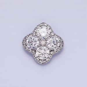 Mini Clover Charm Micro Pave Silver Four Leaf Pendant Minimalist Jewelry AA250
