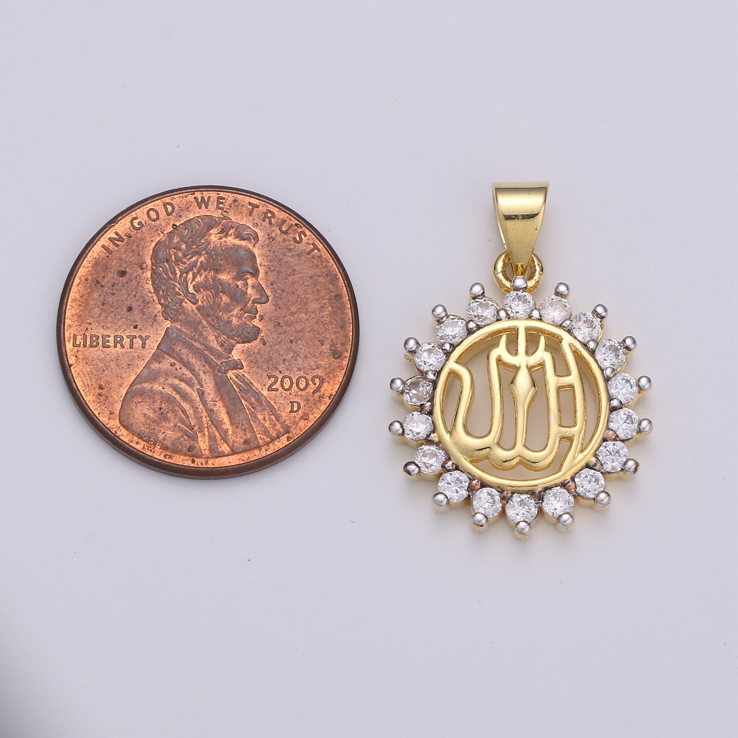 Cubic Allah Pendant in 24k Gold Jewelry 