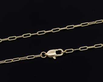 1pc 17.5&#39;&#39; ready to use 14k gold filled thin rolo necklace chain, small paperclip chain dainty necklace, for pendant charm necklace, 952