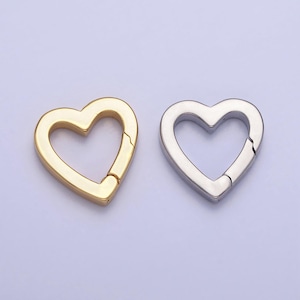 Gold silver spring gate ring heart clasp, push clip clasp, spring gate for jewelry making z309 z310