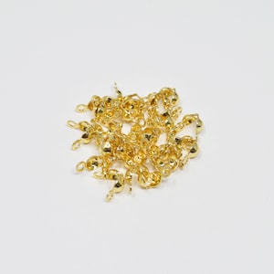 1x gold clamshell end tip beads 3.9mm diameter, ball chain clasps gold  clasp for connector ball chain crimp beads l-166