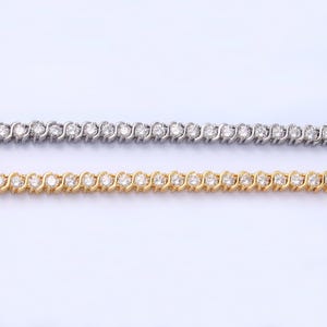 Swirl Round Cubic Zirconia Tennis Necklace CZ Diamond Necklace 14K Gold Filled Choker Necklace Gift for her WA-3028