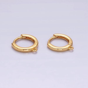 16k gold filled 10.5mm cartilage huggie open loop minimalist earrings findings supply | z566