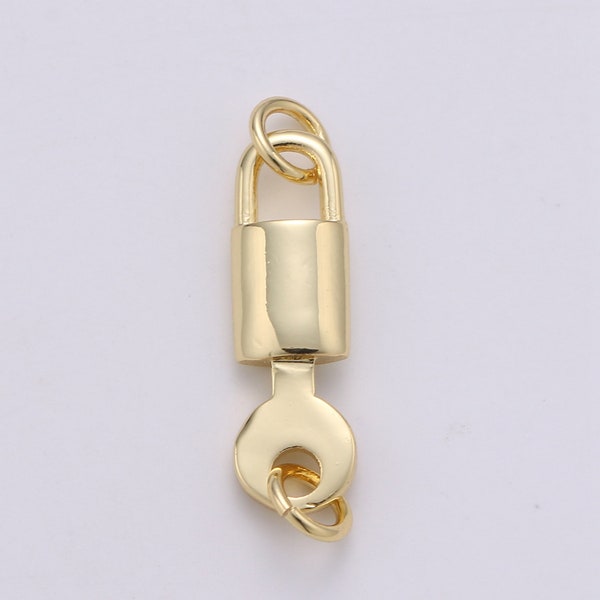 1pc 14k Gold  Lock Key Pendant Charm, Dainty Key Pendant Charm,  Lock Pendant, For DIY Jewelry Making Supply COGF-507