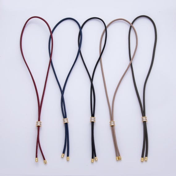 Dainty Soft Leather feel Paracord Knot Tied Necklace for Cord Necklace Supply | WA-256